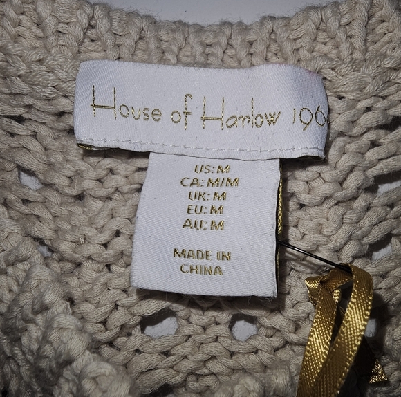 House of Harlow 1960 Scoop Neck Sleeveless Shell Knit Fringe Top - Picture 4 of 8